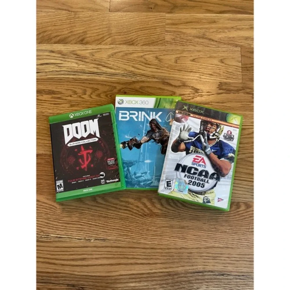 Xbox One/360 Video Games: Doom‎ Slayer's Collection, Brink, NCAA Football 2005